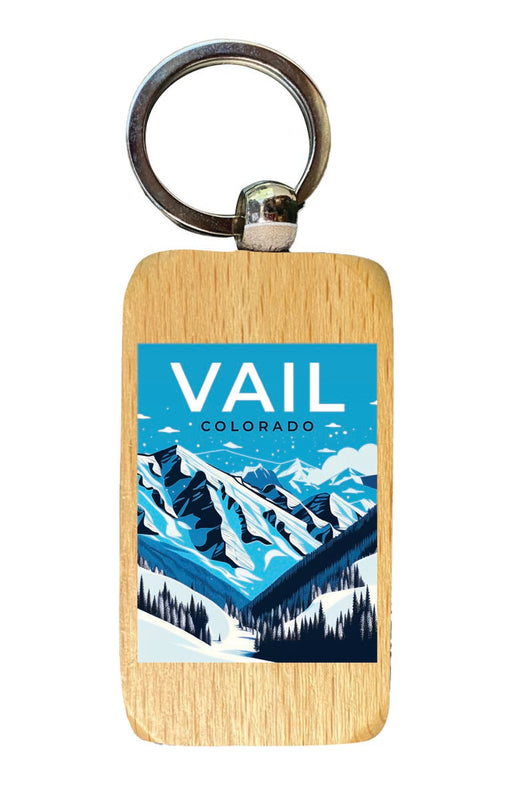Vail Colorado Souvenir 2.5x1-Inch Souvenir Wooden Keychain