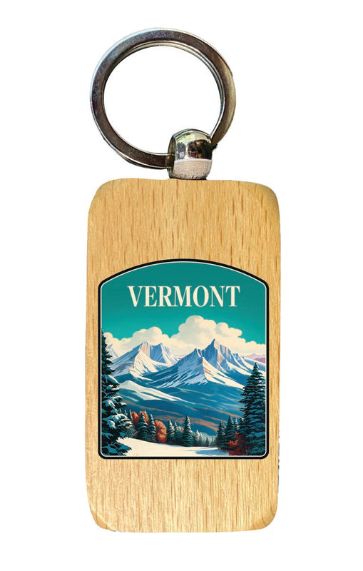 Vermont Souvenir 2.5x1-Inch Souvenir Wooden Keychain