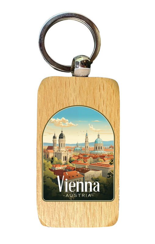Vienna Austria Souvenir 2.5x1-Inch Souvenir Wooden Keychain