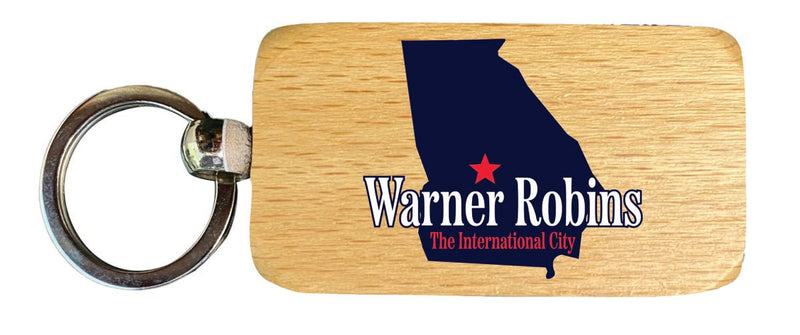 Warner Robins Georgia Souvenir 2.5x1-Inch Souvenir Wooden Keychain