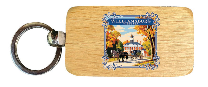 Williamsburg Virginia Souvenir 2.5x1-Inch Souvenir Wooden Keychain