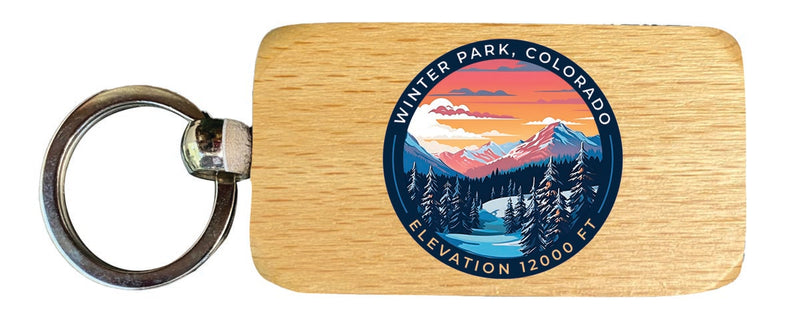 Winter Park Colorado Souvenir 2.5x1-Inch Souvenir Wooden Keychain