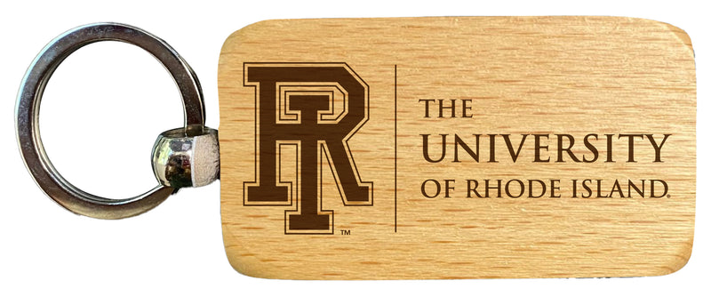 Rhode Island University 2.5"x 1" Engraved Wooden Keychain Officially Licensed Collegiate Product 2-Pack