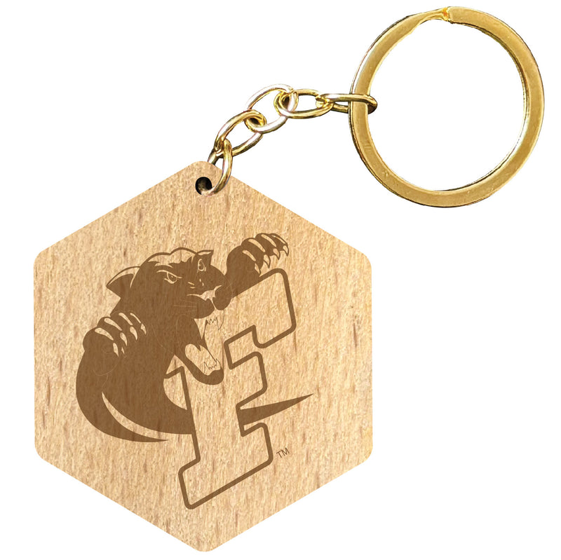 Ferrum College 2" Engraved Wooden Hexagon Keychain Officially Licensed Collegiate Product 4-Pack