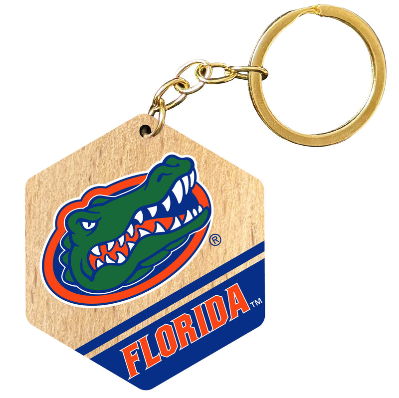 Florida Gators 2" Wooden Hexagon Keychain Officially Licensed Collegiate Product Single