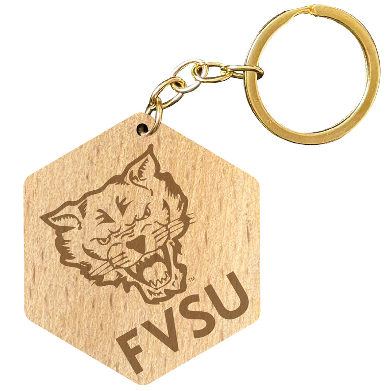 Fort Valley State University 2" Engraved Wooden Hexagon Keychain Officially Licensed Collegiate Product Single