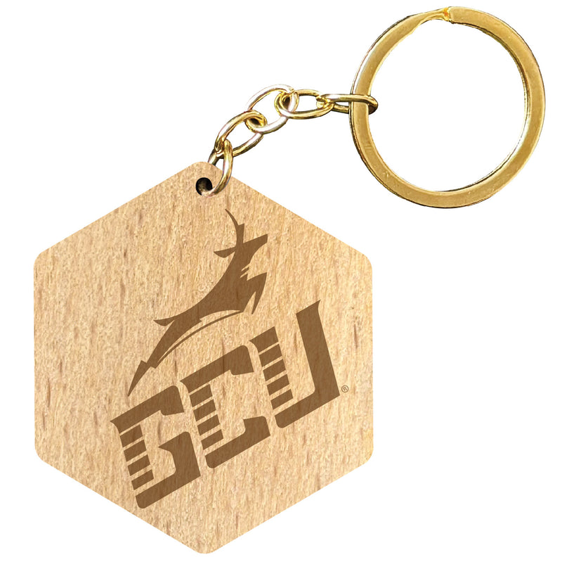 Grand Canyon University Lopes 2" Engraved Wooden Hexagon Keychain Officially Licensed Collegiate Product Single