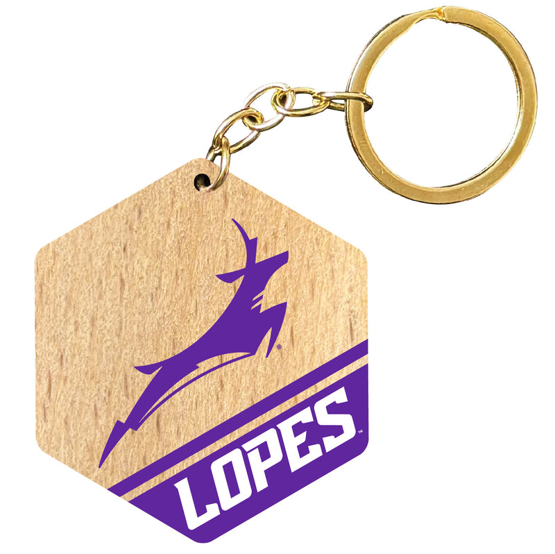 Grand Canyon University Lopes 2" Wooden Hexagon Keychain Officially Licensed Collegiate Product Single