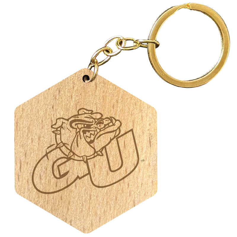 Gonzaga Bulldogs 2" Engraved Wooden Hexagon Keychain Officially Licensed Collegiate Product Single