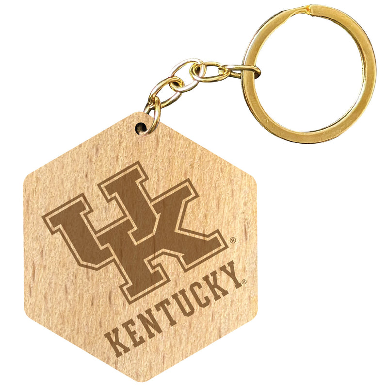 Kentucky Wildcats 2" Engraved Wooden Hexagon Keychain Officially Licensed Collegiate Product 2-Pack