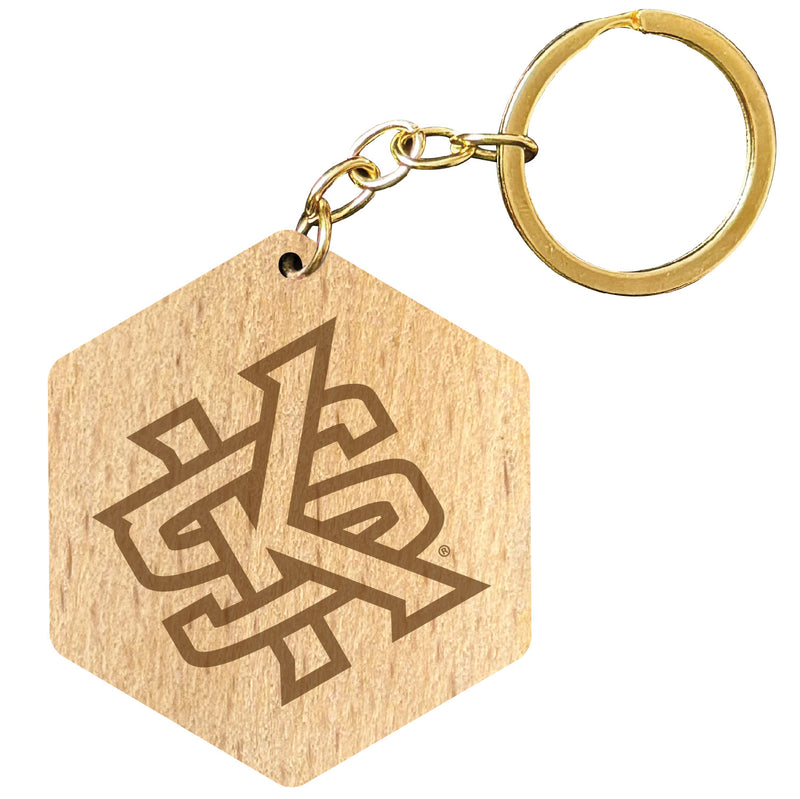 Kennesaw State University 2" Engraved Wooden Hexagon Keychain Officially Licensed Collegiate Product Single