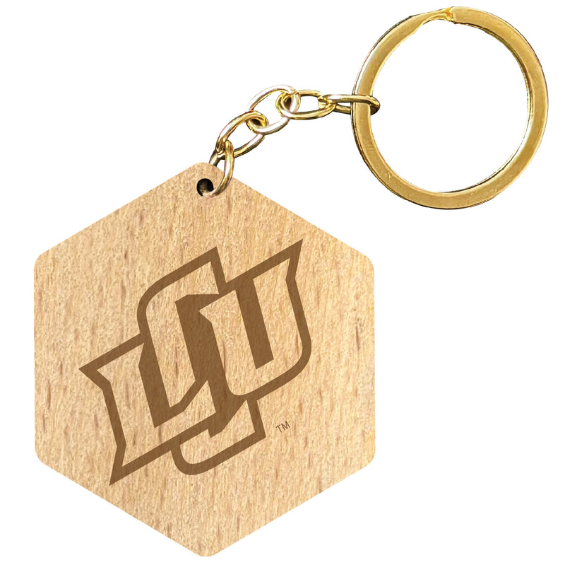 Lubbock Christian University Chaparral 2" Engraved Wooden Hexagon Keychain Officially Licensed Collegiate Product Single
