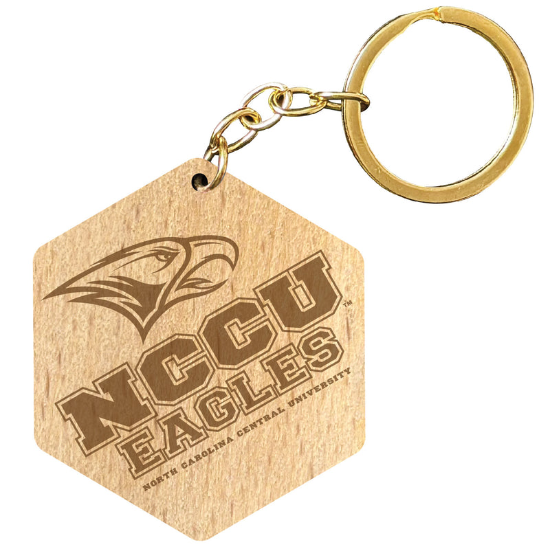 North Carolina Central Eagles 2" Engraved Wooden Hexagon Keychain Officially Licensed Collegiate Product Single