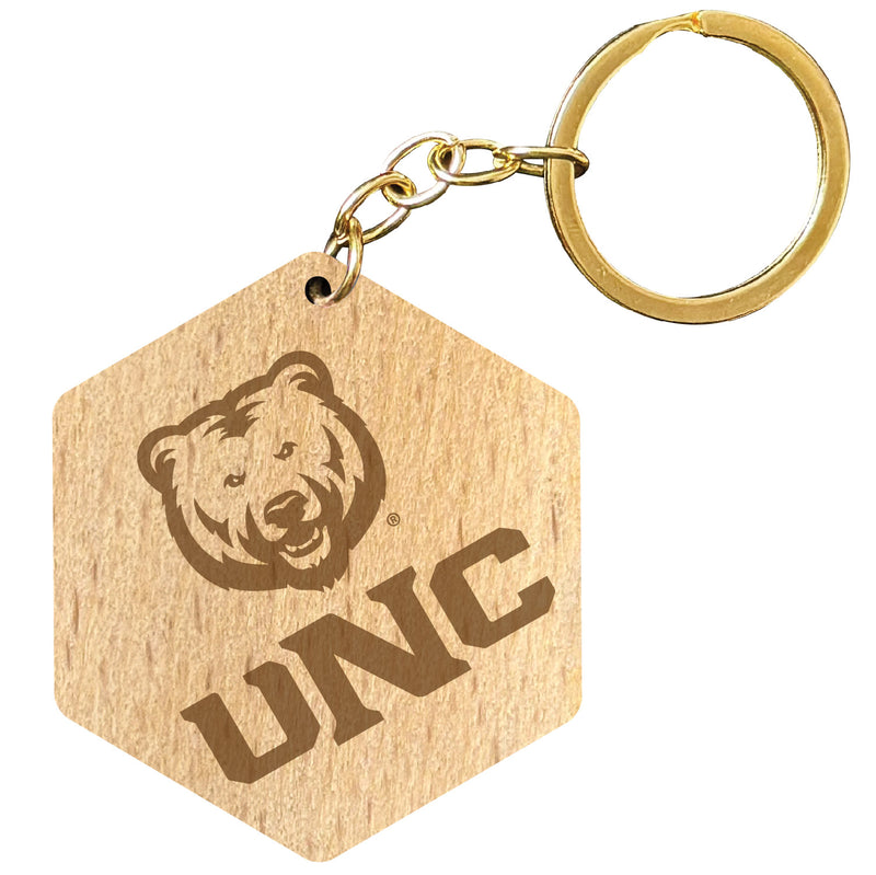 Northern Colorado Bears 2" Engraved Wooden Hexagon Keychain Officially Licensed Collegiate Product Single