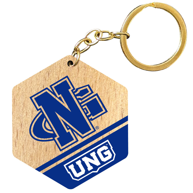 North Georgia Nighhawks 2" Wooden Hexagon Keychain Officially Licensed Collegiate Product Single