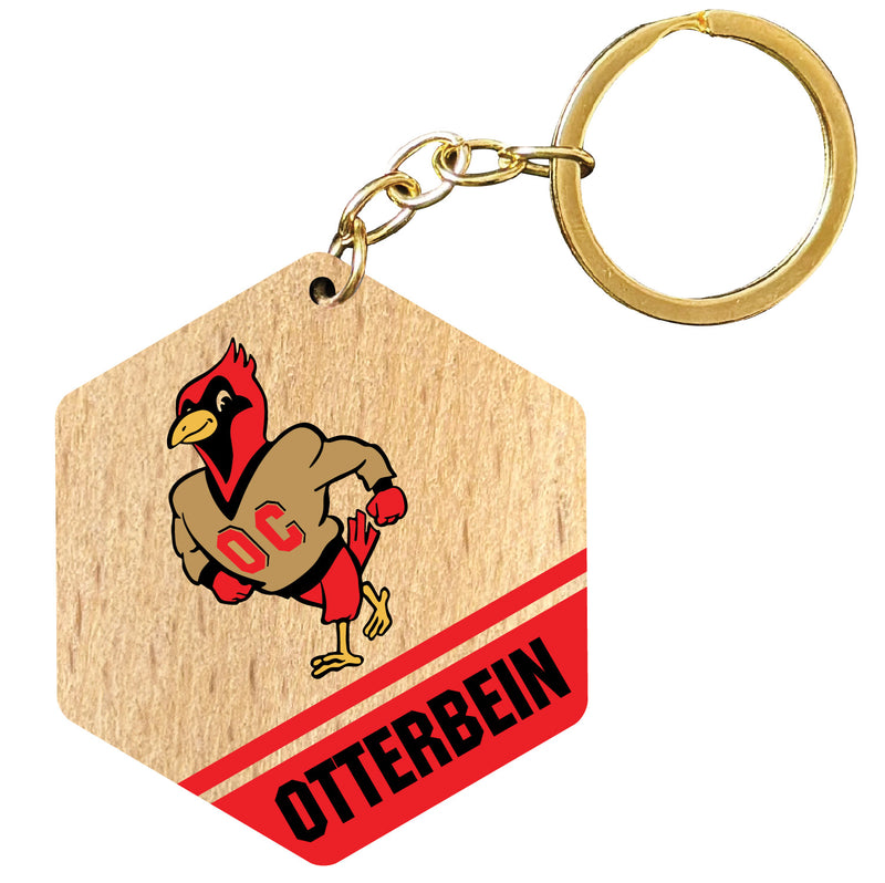 Otterbein University 2" Wooden Hexagon Keychain Officially Licensed Collegiate Product Single