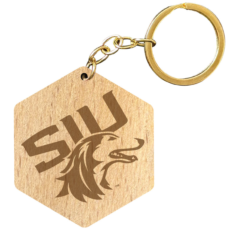 Southern Illinois Salukis 2" Engraved Wooden Hexagon Keychain Officially Licensed Collegiate Product Single