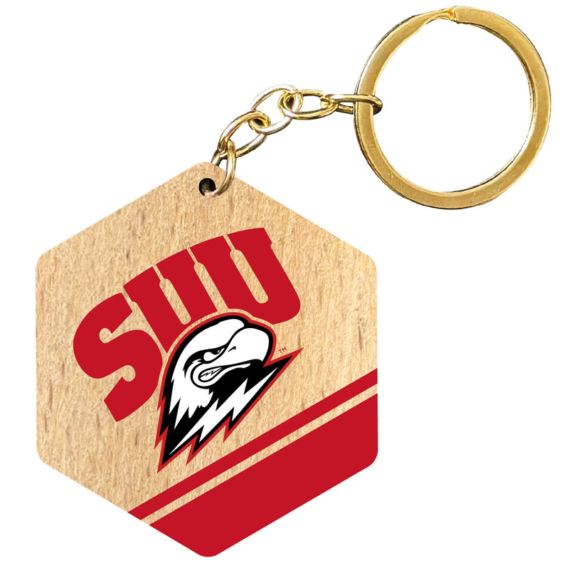 Southern Utah University 2" Wooden Hexagon Keychain Officially Licensed Collegiate Product Single