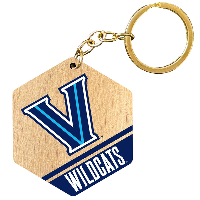 Villanova Wildcats 2" Wooden Hexagon Keychain Officially Licensed Collegiate Product