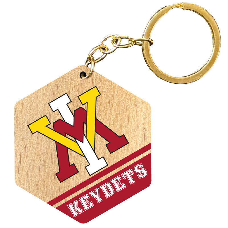 VMI Keydets 2" Wooden Hexagon Keychain Officially Licensed Collegiate Product Single