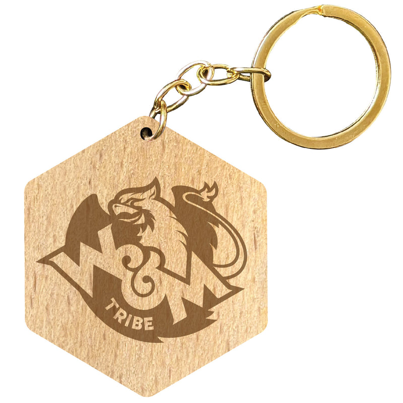 William and Mary 2" Engraved Wooden Hexagon Keychain Officially Licensed Collegiate Product Single