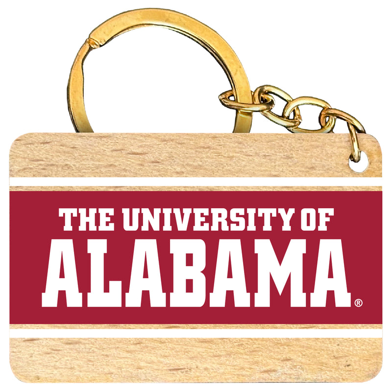 Alabama Crimson Tide Flat Wood Keychain 1.5" x 2.5" Officially Licensed Collegiate Product 2-Pack