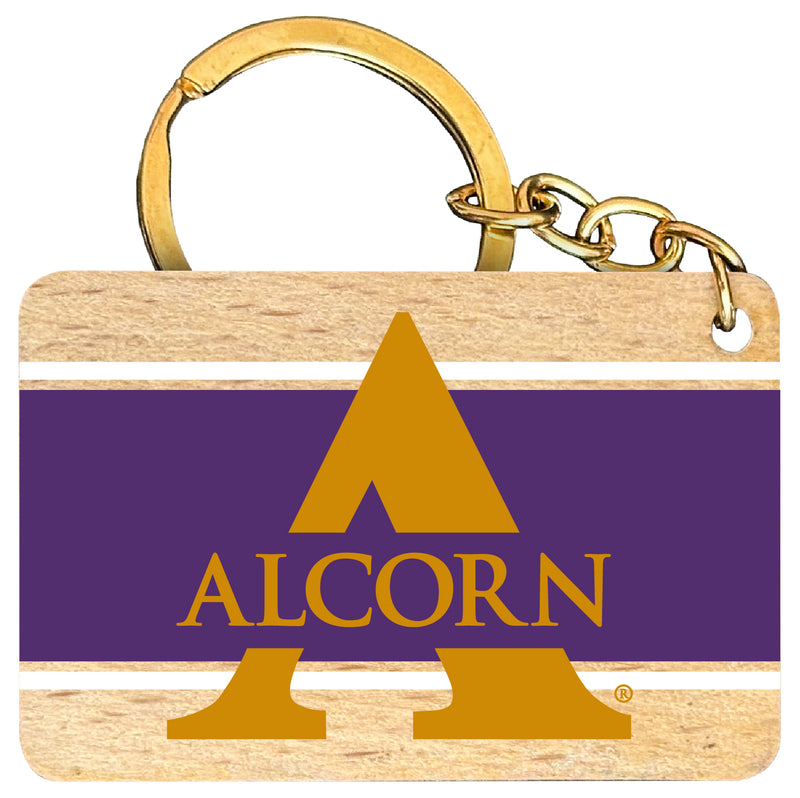 Alcorn State Braves Flat Wood Keychain 1.5" x 2.5" Officially Licensed Collegiate Product Single