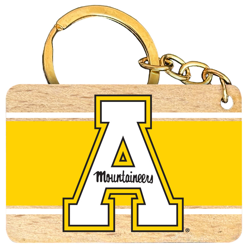 Appalachian State Flat Wood Keychain 1.5" x 2.5" Officially Licensed Collegiate Product Single