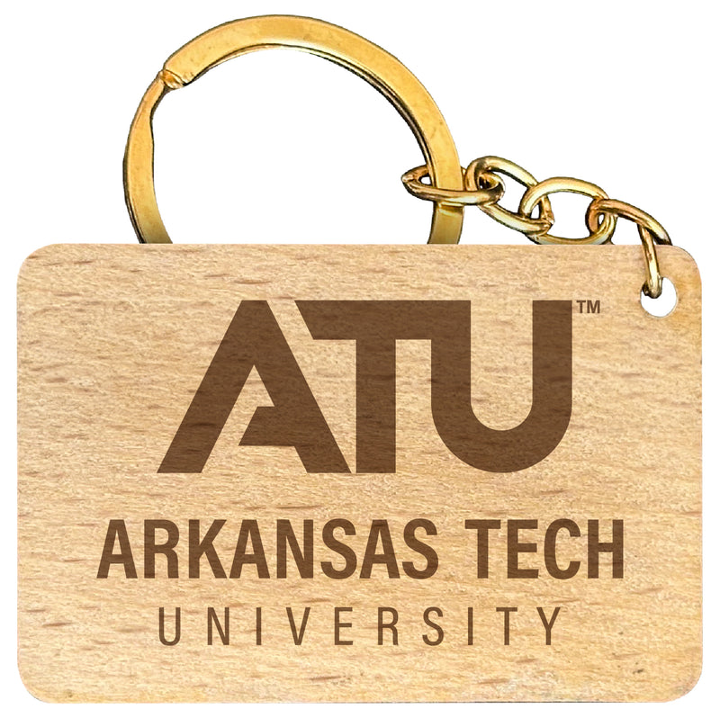 Arkansas Tech University Engraved Flat Wood Keychain 1.5" x 2.5" Officially Licensed Collegiate Product Single