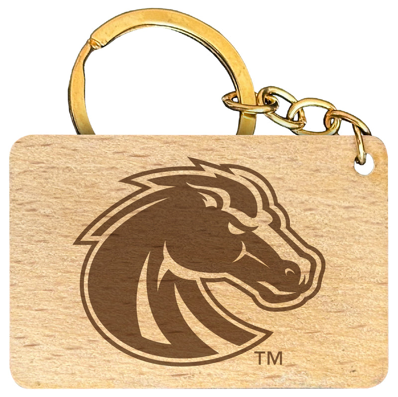 Boise State Broncos Engraved Flat Wood Keychain 1.5" x 2.5" Officially Licensed Collegiate Product 2-Pack