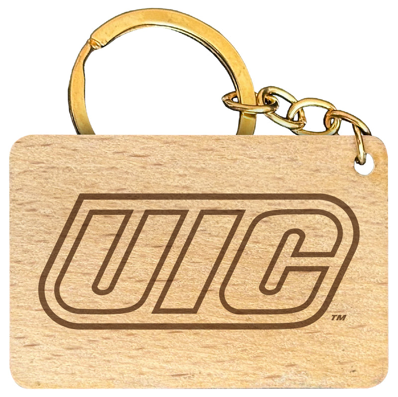 University of Illinois at Chicago Engraved Flat Wood Keychain 1.5" x 2.5" Officially Licensed Collegiate Product Single