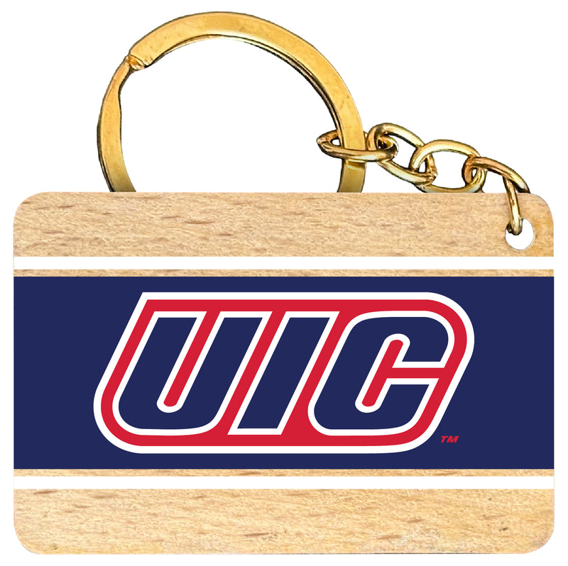 University of Illinois at Chicago Flat Wood Keychain 1.5" x 2.5" Officially Licensed Collegiate Product Single