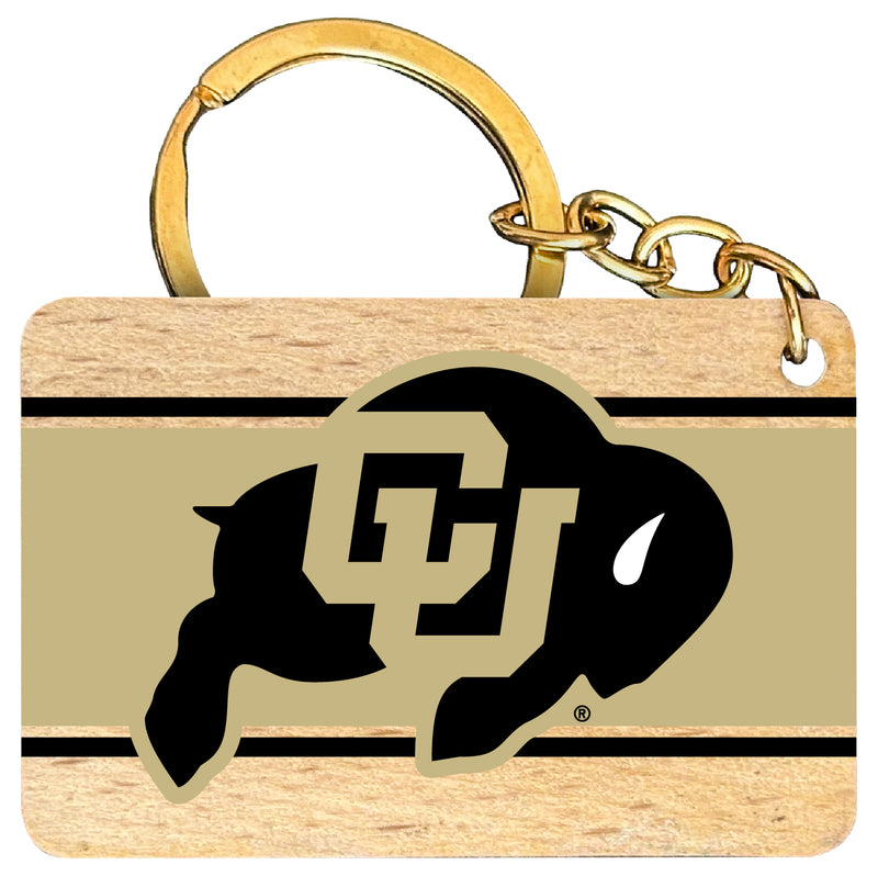 Colorado Buffaloes Flat Wood Keychain 1.5" x 2.5" Officially Licensed Collegiate Product Single