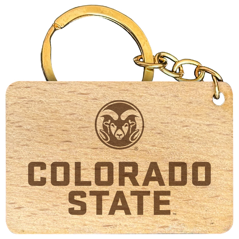 Colorado State Rams Engraved Flat Wood Keychain 1.5" x 2.5" Officially Licensed Collegiate Product Single