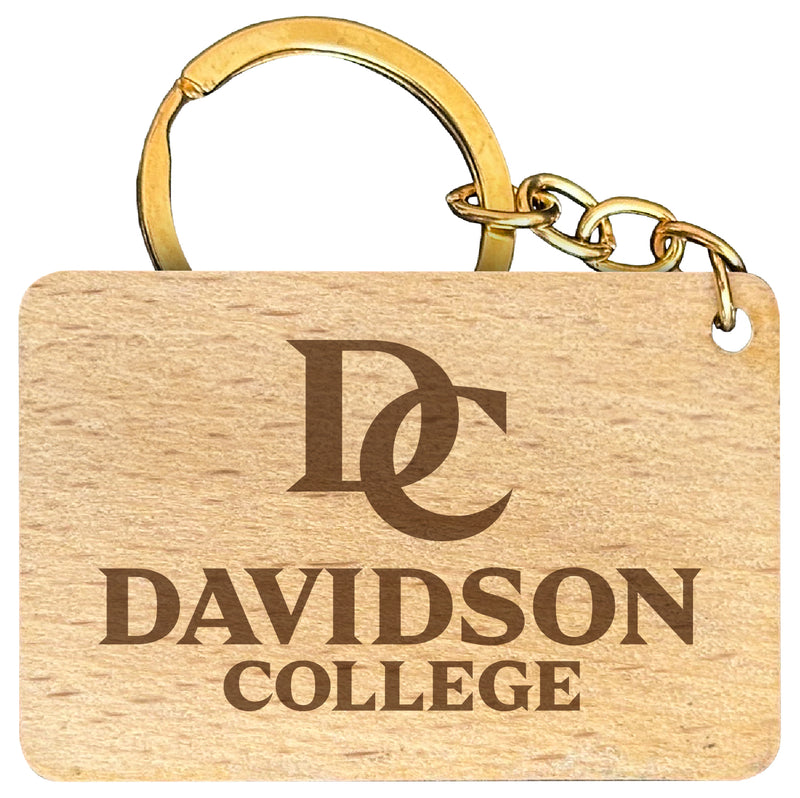 Davidson College Engraved Flat Wood Keychain 1.5" x 2.5" Officially Licensed Collegiate Product Single
