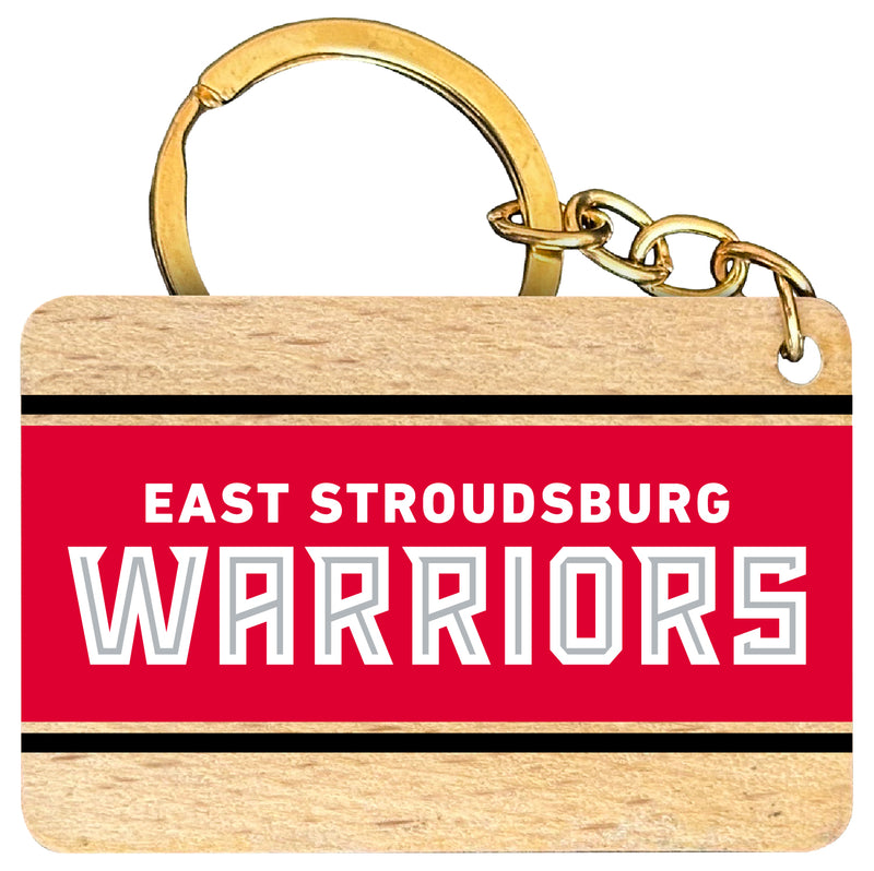East Stroudsburg University Flat Wood Keychain 1.5" x 2.5" Officially Licensed Collegiate Product Single