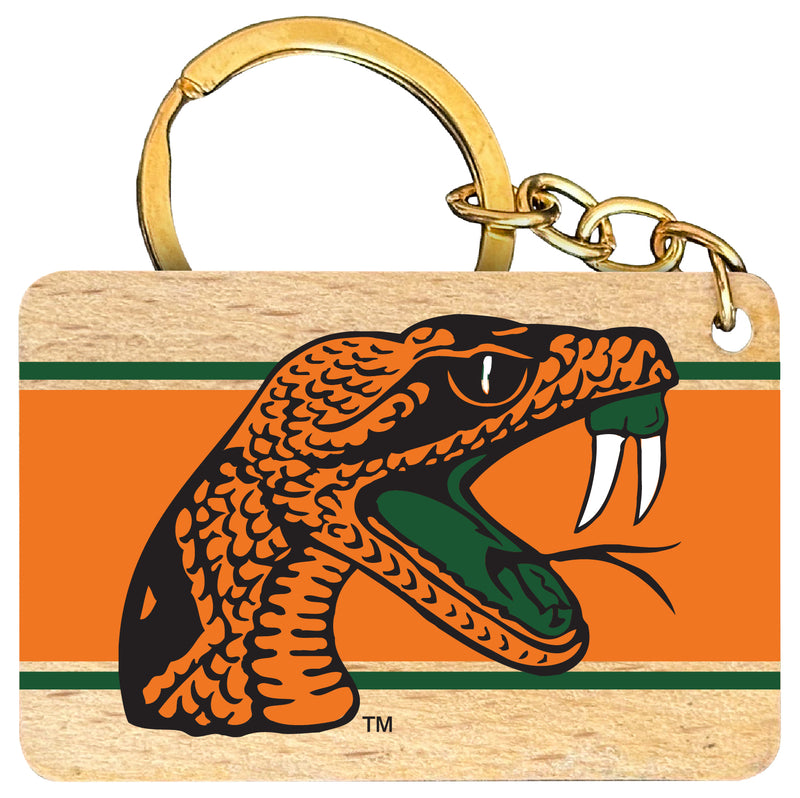 Florida A&M Rattlers Flat Wood Keychain 1.5" x 2.5" Officially Licensed Collegiate Product Single