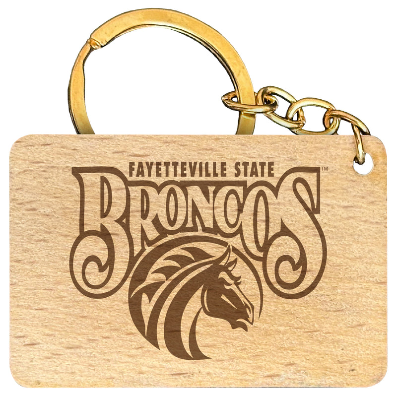 Fayetteville State University Engraved Flat Wood Keychain 1.5" x 2.5" Officially Licensed Collegiate Product 4-Pack