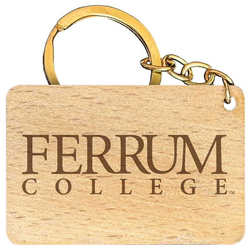 Ferrum College Engraved Flat Wood Keychain 1.5" x 2.5" Officially Licensed Collegiate Product 4-Pack