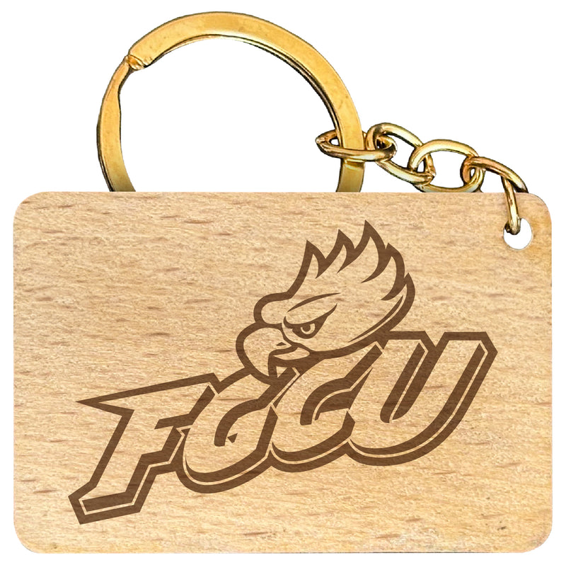 Florida Gulf Coast Eagles Engraved Flat Wood Keychain 1.5" x 2.5" Officially Licensed Collegiate Product Single