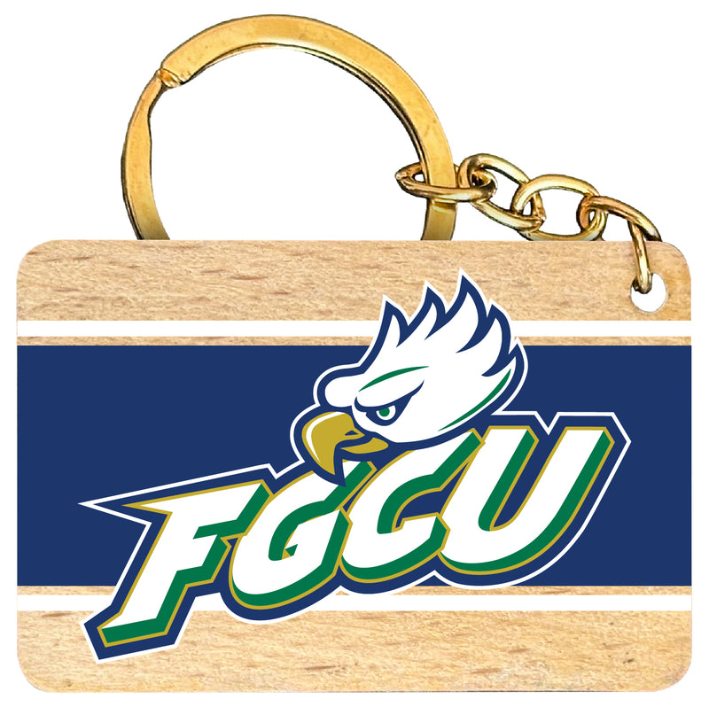 Florida Gulf Coast Eagles Flat Wood Keychain 1.5" x 2.5" Officially Licensed Collegiate Product Single