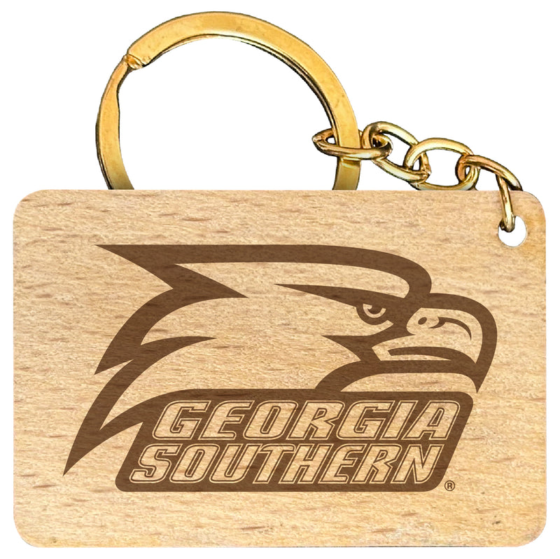 Georgia Southern Eagles Engraved Flat Wood Keychain 1.5" x 2.5" Officially Licensed Collegiate Product Single