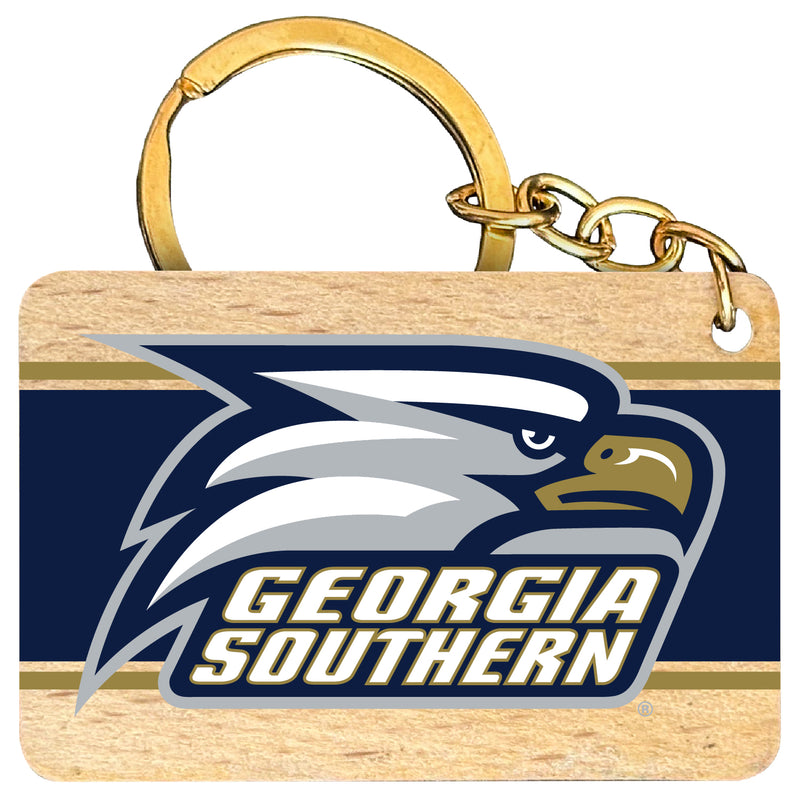Georgia Southern Eagles Flat Wood Keychain 1.5" x 2.5" Officially Licensed Collegiate Product Single