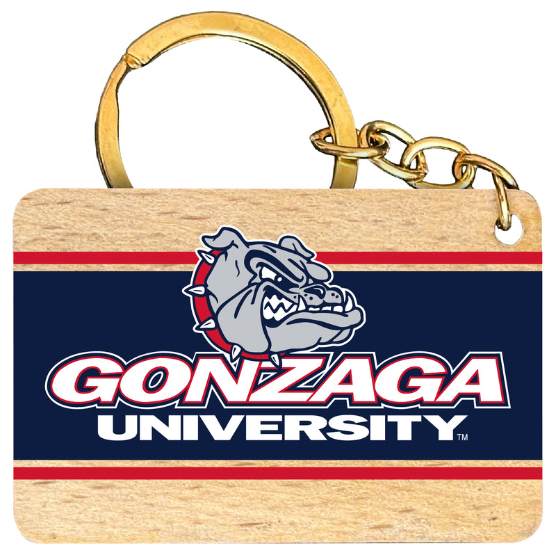 Gonzaga Bulldogs Flat Wood Keychain 1.5" x 2.5" Officially Licensed Collegiate Product 2-Pack