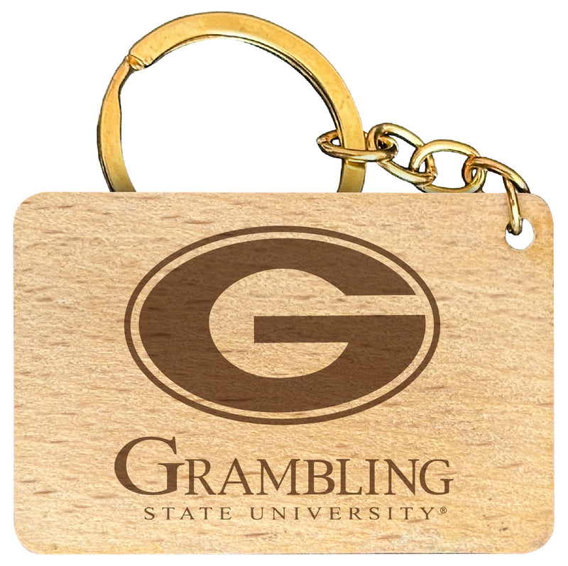 Grambling State Tigers Engraved Flat Wood Keychain 1.5" x 2.5" Officially Licensed Collegiate Product Single