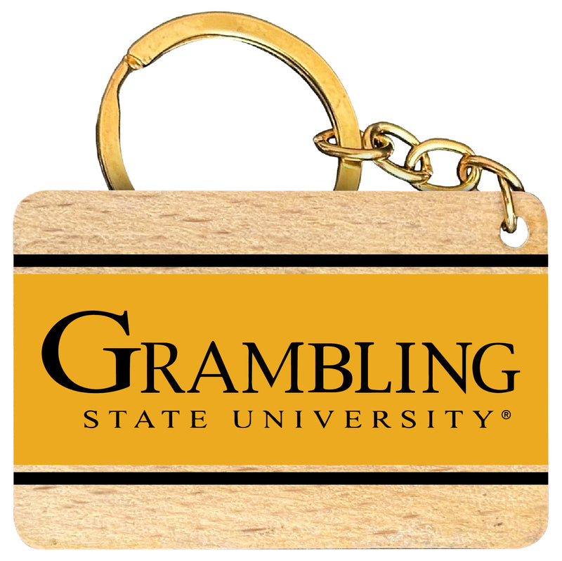 Grambling State Tigers Flat Wood Keychain 1.5" x 2.5" Officially Licensed Collegiate Product Single