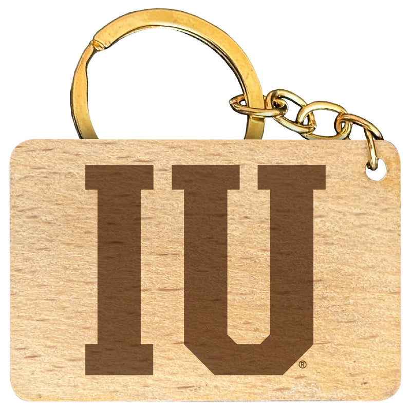 Indiana Hoosiers Engraved Flat Wood Keychain 1.5" x 2.5" Officially Licensed Collegiate Product 2-Pack