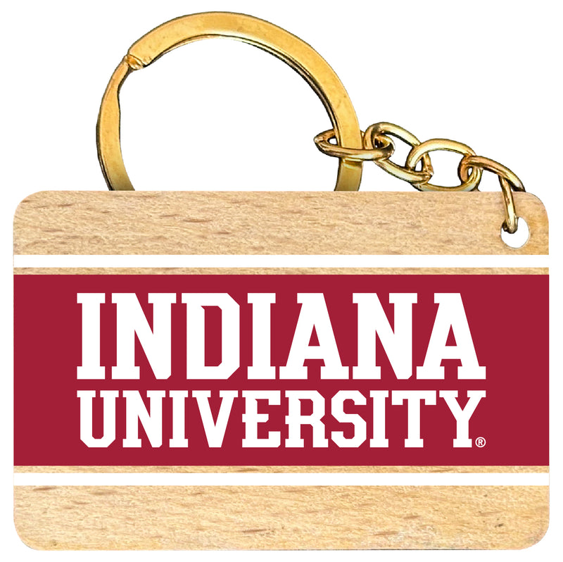 Indiana Hoosiers Flat Wood Keychain 1.5" x 2.5" Officially Licensed Collegiate Product Single