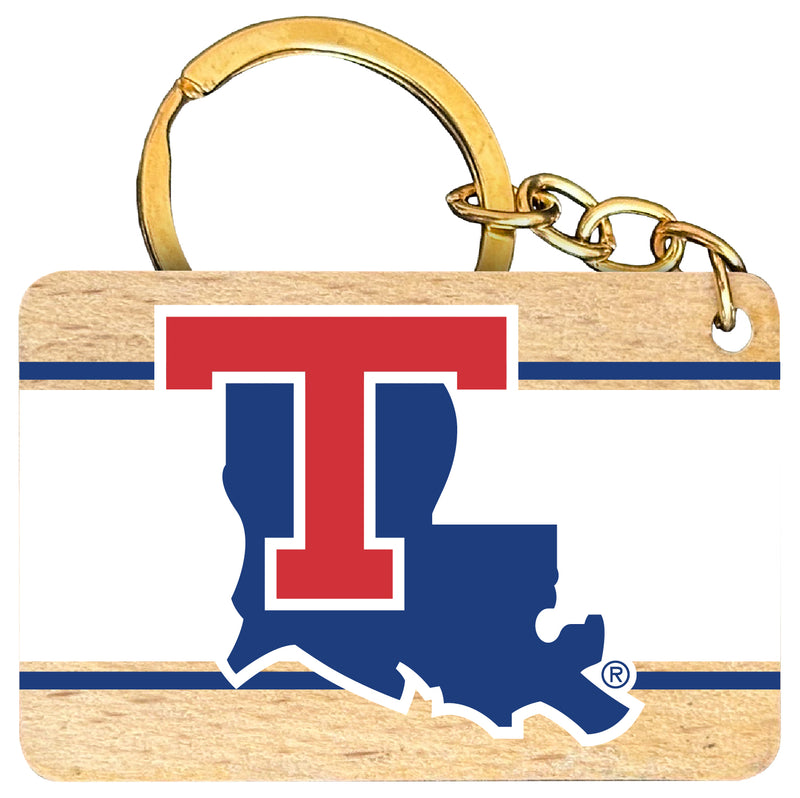 Louisiana Tech Bulldogs Flat Wood Keychain 1.5" x 2.5" Officially Licensed Collegiate Product Single