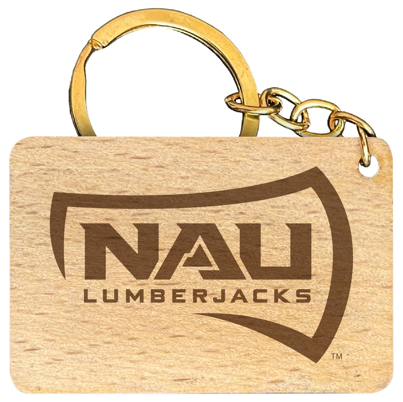 Northern Arizona University Engraved Flat Wood Keychain 1.5" x 2.5" Officially Licensed Collegiate Product 2-Pack